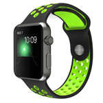 Ремешок для часов Synapse Sport Dotted Band для Apple Watch (42 мм, черный/зеленый, силиконовый)