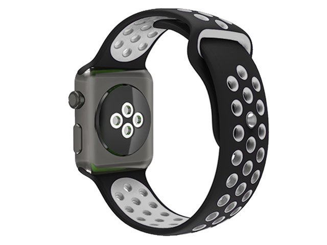 Ремешок для часов Synapse Sport Dotted Band для Apple Watch (42 мм, черный/серый, силиконовый)