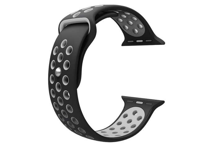 Ремешок для часов Synapse Sport Dotted Band для Apple Watch (42 мм, черный/серый, силиконовый)