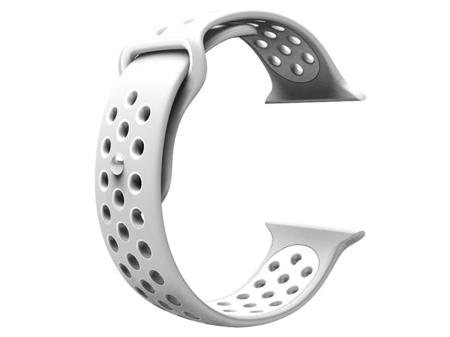 Ремешок для часов Synapse Sport Dotted Band для Apple Watch (38 мм, белый/серый, силиконовый)