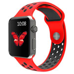 Ремешок для часов Synapse Sport Dotted Band для Apple Watch (38 мм, красный/черный, силиконовый)