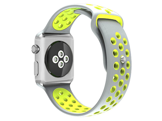 Ремешок для часов Synapse Sport Dotted Band для Apple Watch (38 мм, серый/зеленый, силиконовый)