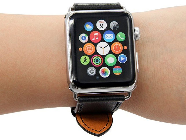 Ремешок для часов Kakapi Single Tour Band для Apple Watch (42 мм, черный, кожаный)