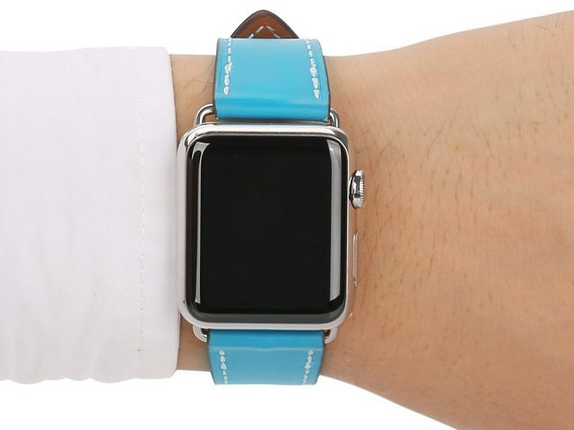 Ремешок для часов Kakapi Single Tour Band для Apple Watch (42 мм, голубой, кожаный)