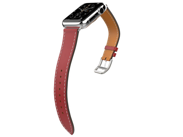 Ремешок для часов Kakapi Single Tour Band для Apple Watch (42 мм, красный, кожаный)