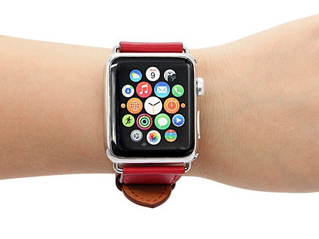 Ремешок для часов Kakapi Single Tour Band для Apple Watch (42 мм, красный, кожаный)