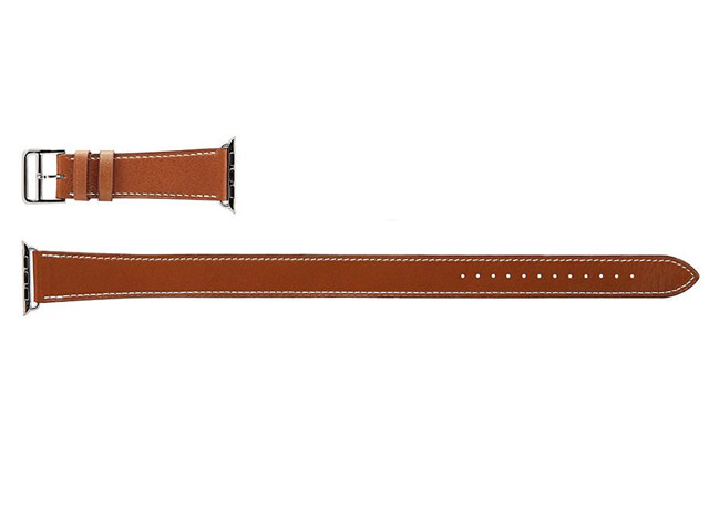 Ремешок для часов Kakapi Double Tour Band для Apple Watch (42 мм, коричневый, кожаный)