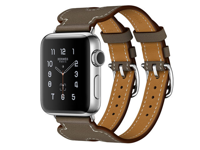 Ремешок для часов Kakapi Double Buckle Cuff для Apple Watch (42 мм, темно-серый, кожаный)