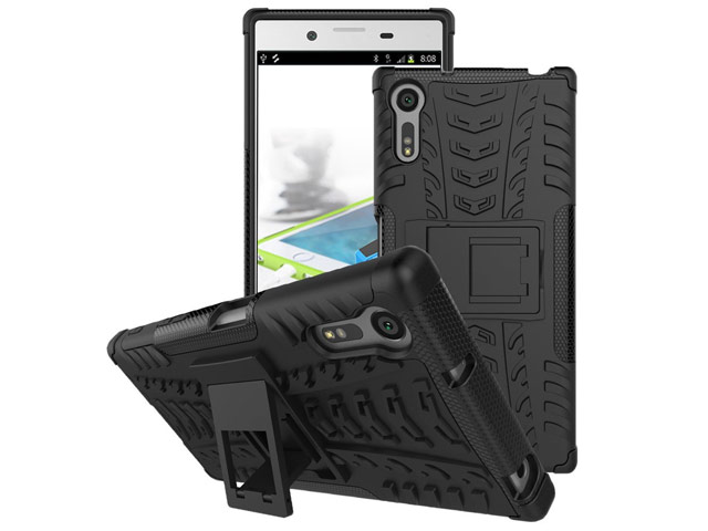 Чехол Yotrix Shockproof case для Sony Xperia XZ (черный, пластиковый)