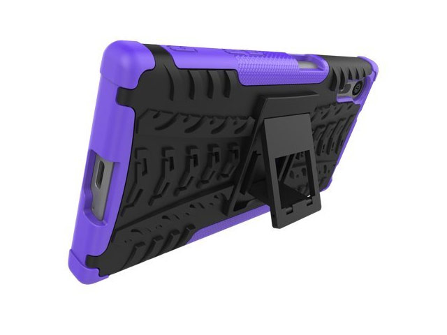 Чехол Yotrix Shockproof case для Sony Xperia XZ (фиолетовый, пластиковый)