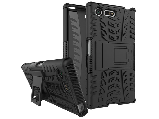 Чехол Yotrix Shockproof case для Sony Xperia X compact (черный, пластиковый)