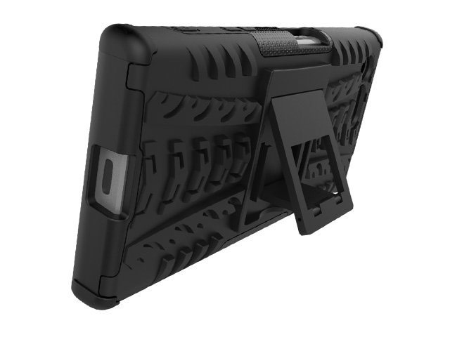 Чехол Yotrix Shockproof case для Sony Xperia X compact (черный, пластиковый)