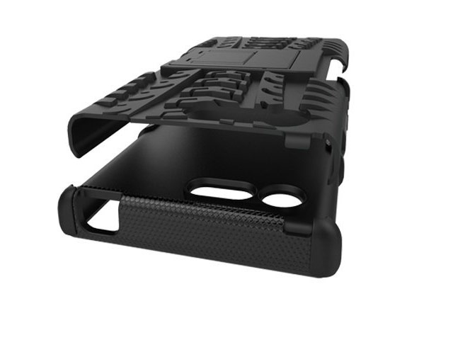 Чехол Yotrix Shockproof case для Sony Xperia X compact (черный, пластиковый)