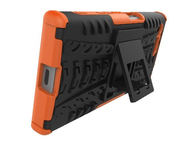 Чехол Yotrix Shockproof case для Sony Xperia X compact (оранжевый, пластиковый)