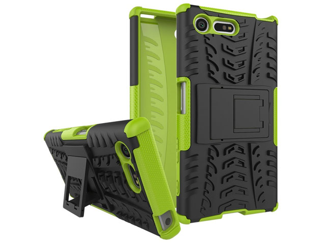 Чехол Yotrix Shockproof case для Sony Xperia X compact (зеленый, пластиковый)