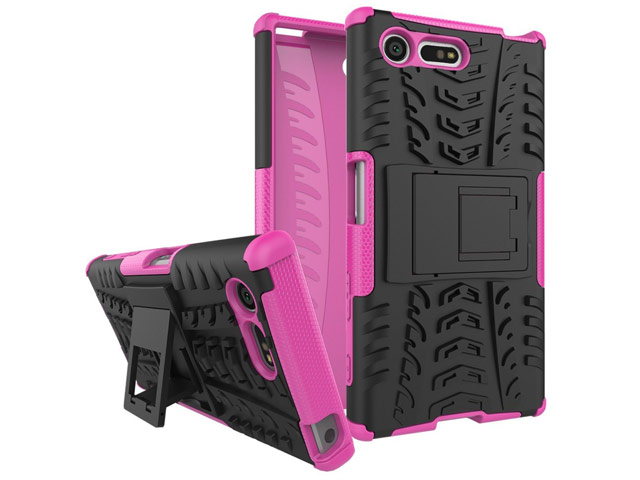 Чехол Yotrix Shockproof case для Sony Xperia X compact (розовый, пластиковый)