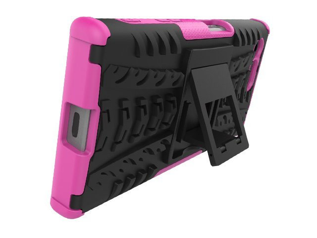 Чехол Yotrix Shockproof case для Sony Xperia X compact (розовый, пластиковый)
