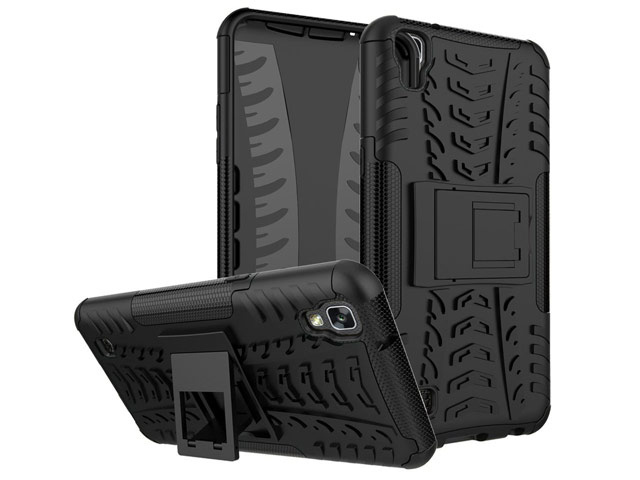 Чехол Yotrix Shockproof case для LG X power (черный, пластиковый)