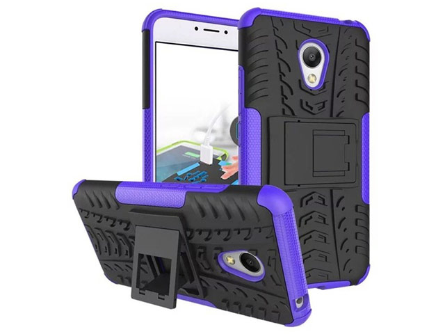 Чехол Yotrix Shockproof case для Meizu M3 (фиолетовый, пластиковый)