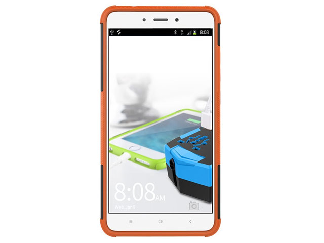 Чехол Yotrix Shockproof case для Xiaomi Redmi Note 4 (оранжевый, пластиковый)