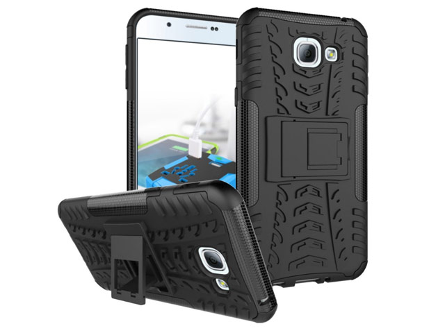 Чехол Yotrix Shockproof case для Samsung Galaxy A8 2016 (черный, пластиковый)