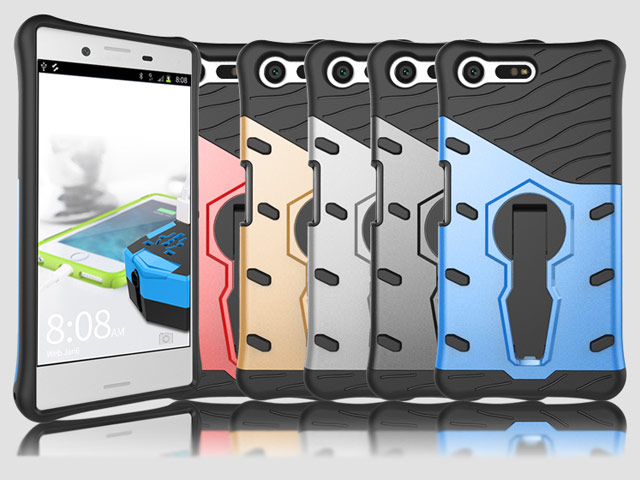 Чехол Yotrix StandCase для Sony Xperia X compact (серебристый, пластиковый)