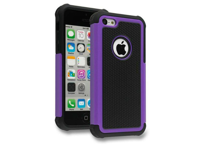 Чехол Yotrix Antishock case для Apple iPhone SE (фиолетовый, пластиковый)