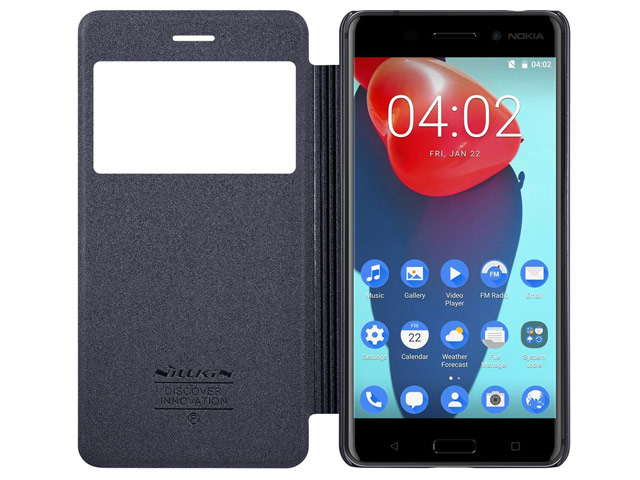 Чехол Nillkin Sparkle Leather Case для Nokia 6 (темно-серый, винилискожа)