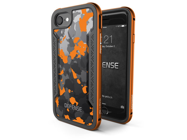 Чехол X-doria Defense Shield для Apple iPhone 7 (Orange Camo, маталлический)