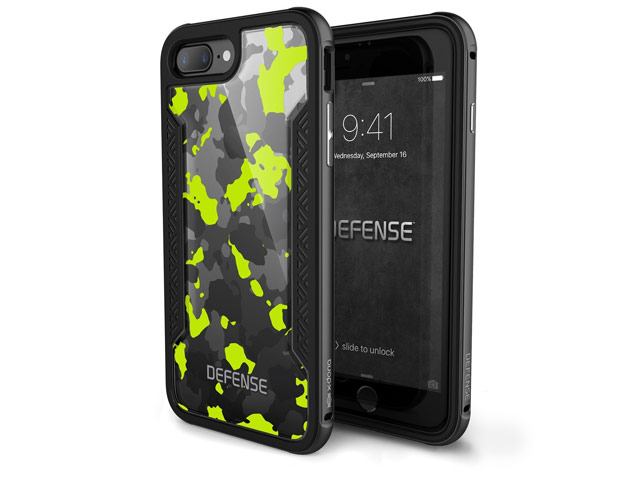 Чехол X-doria Defense Shield для Apple iPhone 7 plus (Yellow Camo, маталлический)