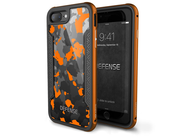 Чехол X-doria Defense Shield для Apple iPhone 7 plus (Orange Camo, маталлический)