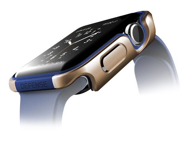 Чехол X-doria Defense Edge для Apple Watch 42 мм (синий/золотистый, маталлический)