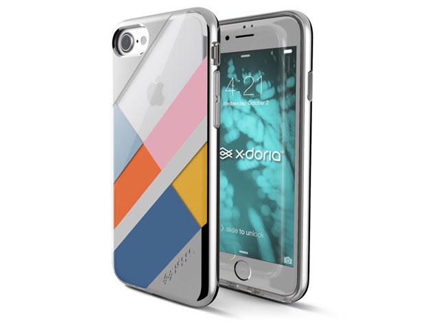 Чехол X-doria Revel Lux Case для Apple iPhone 7 (Silver Blocks, пластиковый)