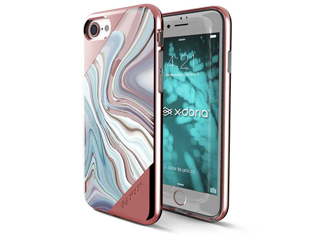 Чехол X-doria Revel Lux Case для Apple iPhone 7 (Rose Gold Swirl, пластиковый)