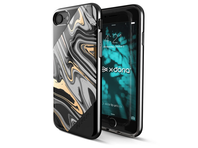 Чехол X-doria Revel Lux Case для Apple iPhone 7 (Black Swirl, пластиковый)