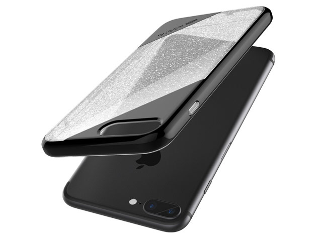 Чехол X-doria Revel Lux Case для Apple iPhone 7 (Black Glitter, пластиковый)