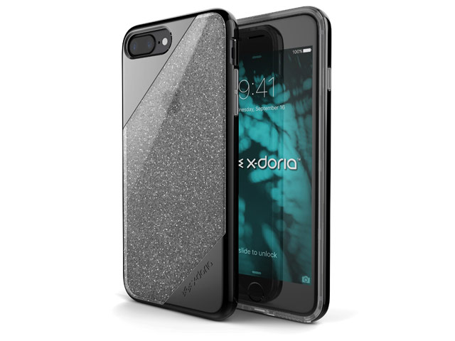 Чехол X-doria Revel Lux Case для Apple iPhone 7 plus (Black Glitter, пластиковый)