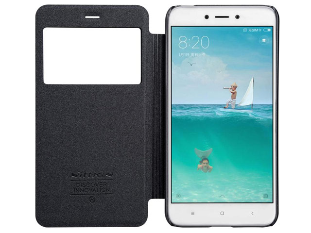 Чехол Nillkin Sparkle Leather Case для Xiaomi Redmi 4X (темно-серый, винилискожа)