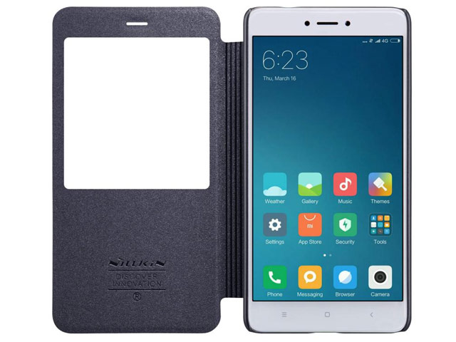 Чехол Nillkin Sparkle Leather Case для Xiaomi Redmi Note 4X (темно-серый, винилискожа)