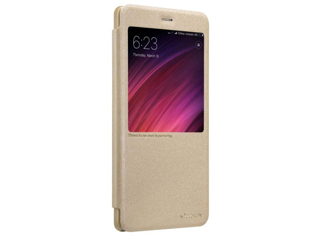 Чехол Nillkin Sparkle Leather Case для Xiaomi Redmi Note 4X (золотистый, винилискожа)