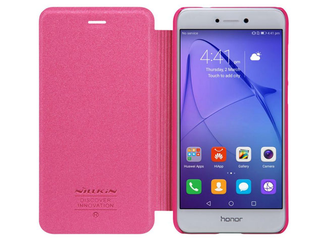 Чехол Nillkin Sparkle Leather Case для Huawei P8 lite 2017 (розовый, винилискожа)