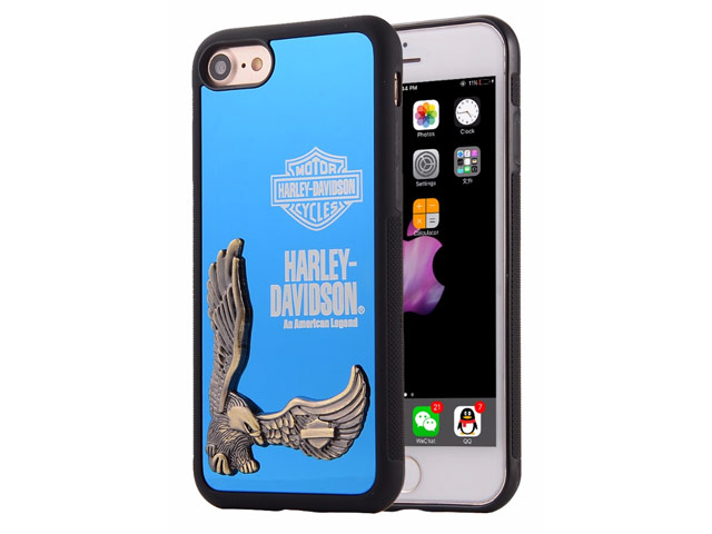 Чехол Harley Davidson An American Legend для Apple iPhone 7 (синий, металлический)