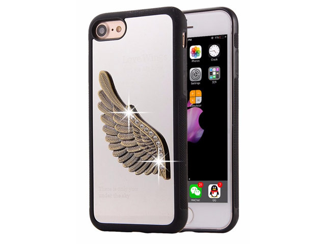 Чехол Harley Davidson Love Wings для Apple iPhone 7 (серебристый, металлический)