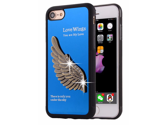 Чехол Harley Davidson Love Wings для Apple iPhone 7 (синий, металлический)