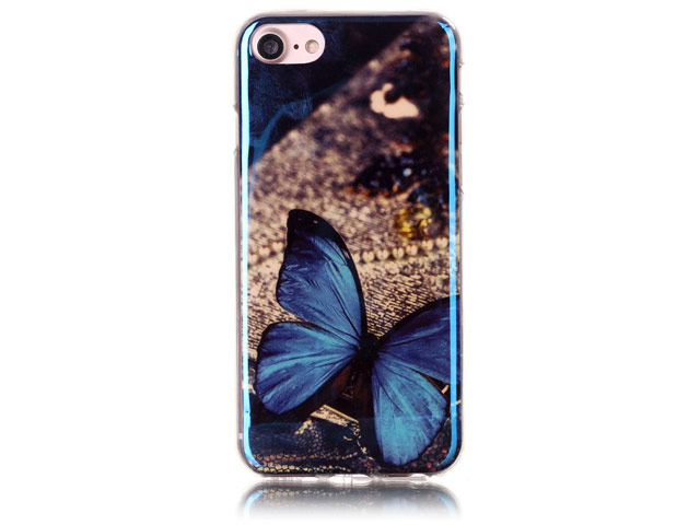 Чехол Yotrix CreativeCase для Apple iPhone 7 (Blue Butterfly, гелевый)