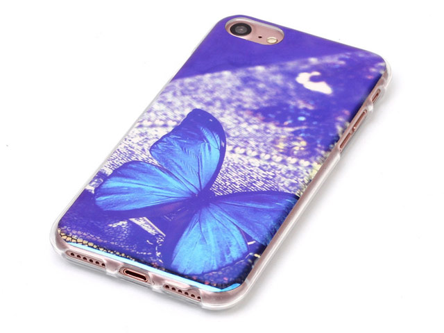 Чехол Yotrix CreativeCase для Apple iPhone 7 (Blue Butterfly, гелевый)