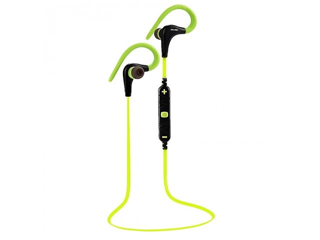 Беспроводные наушники Awei Ear-Hook Wireless Earphones A890BL (черные/зеленые, пульт/микрофон)