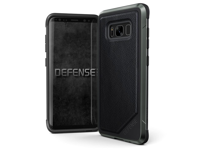Чехол X-doria Defense Lux для Samsung Galaxy S8 (Black Leather, маталлический)
