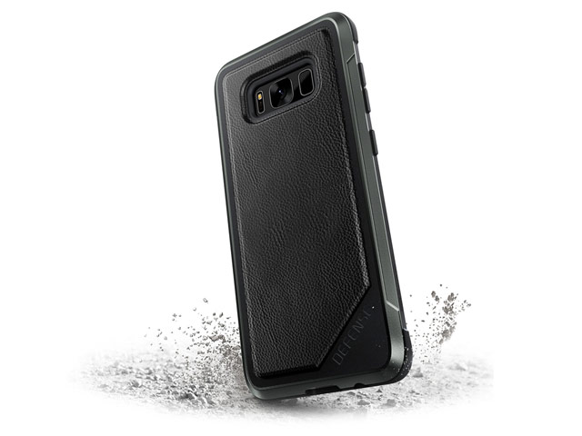Чехол X-doria Defense Lux для Samsung Galaxy S8 (Black Leather, маталлический)