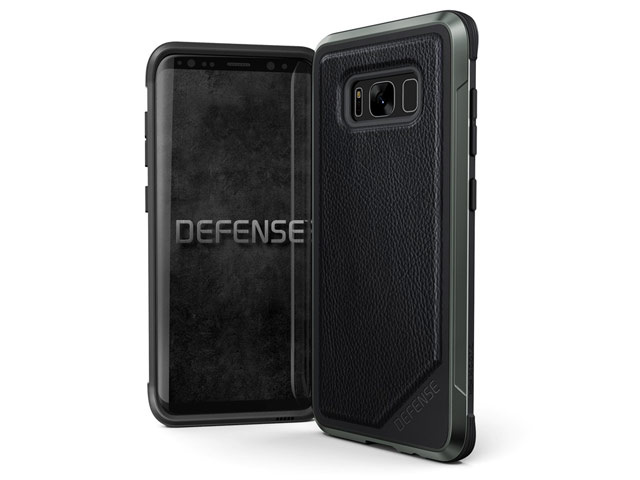 Чехол X-doria Defense Lux для Samsung Galaxy S8 plus (Black Leather, маталлический)